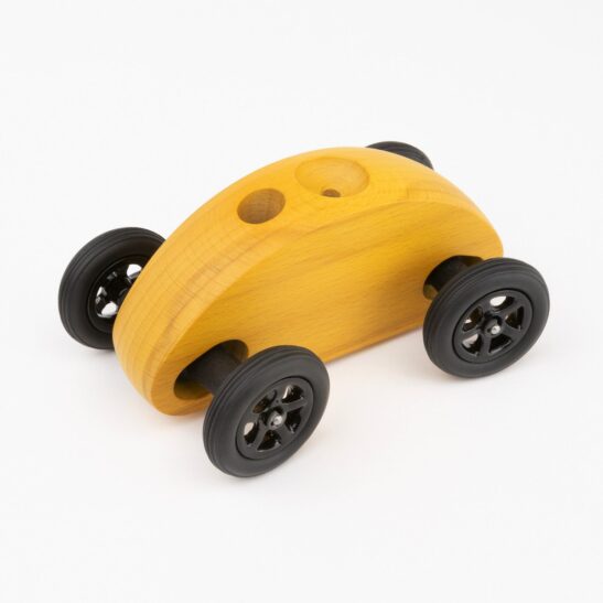 Drewniany Samochodzik FINGER CAR żółty