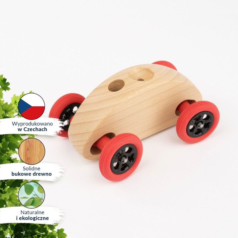 Drewniany Samochodzik FINGER CAR w kolorze naturalnego drewna - obrazek 11