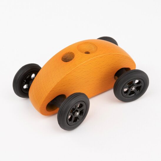 Drewniany Samochodzik FINGER CAR pomarańczowy