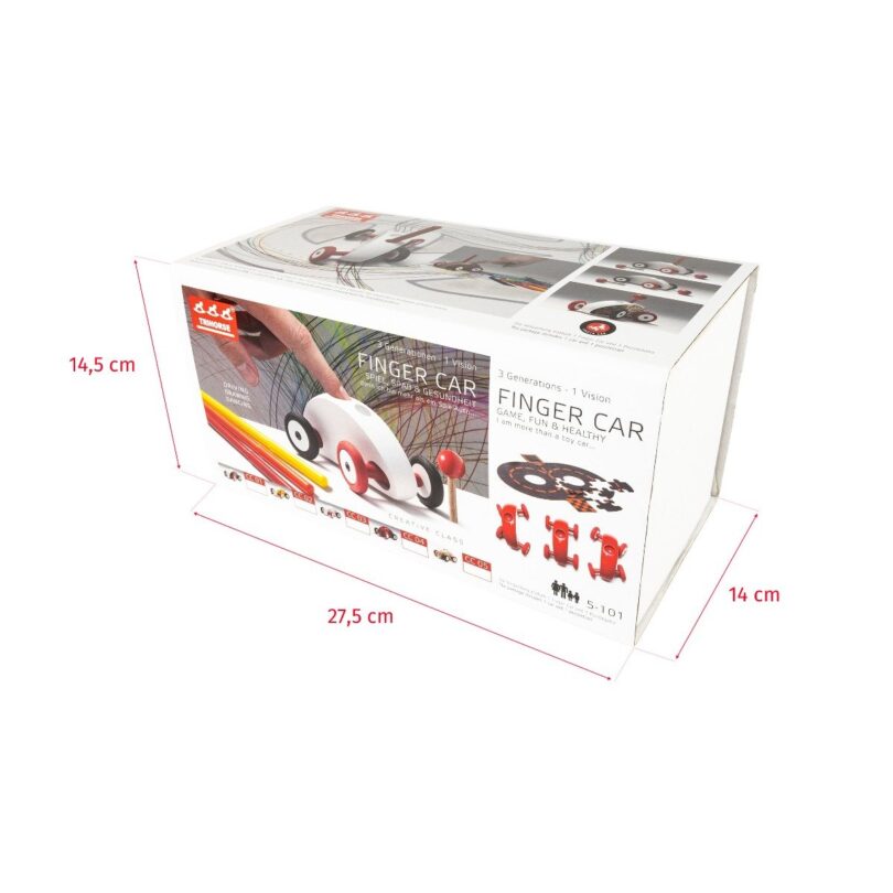 Drewniany Samochodzik FINGER CAR z układanką – żółty - obrazek 6