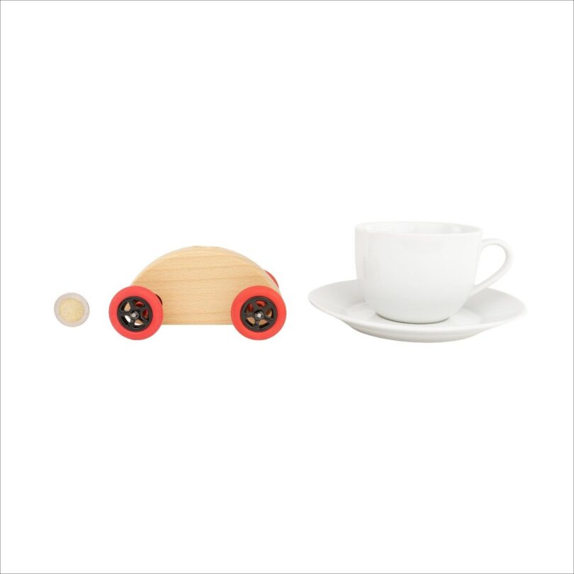 Drewniany Samochodzik FINGER CAR w kolorze naturalnego drewna - obrazek 5