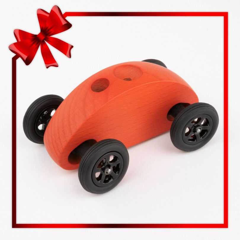 Drewniany Samochodzik FINGER CAR czerwony - obrazek 8