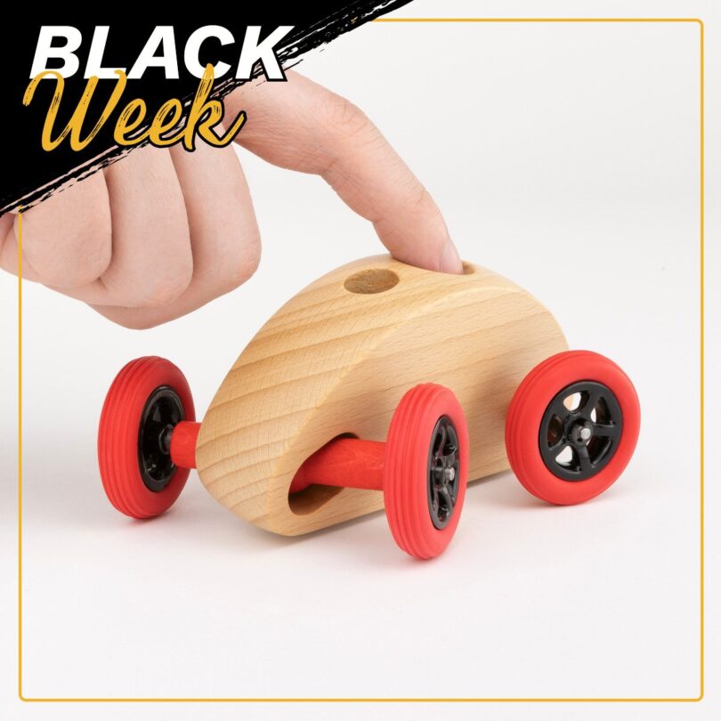 Drewniany Samochodzik FINGER CAR w kolorze naturalnego drewna - obrazek 9