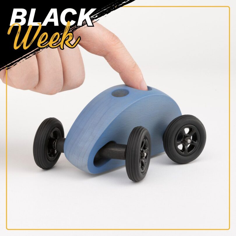 Drewniany Samochodzik FINGER CAR niebieski - obrazek 7