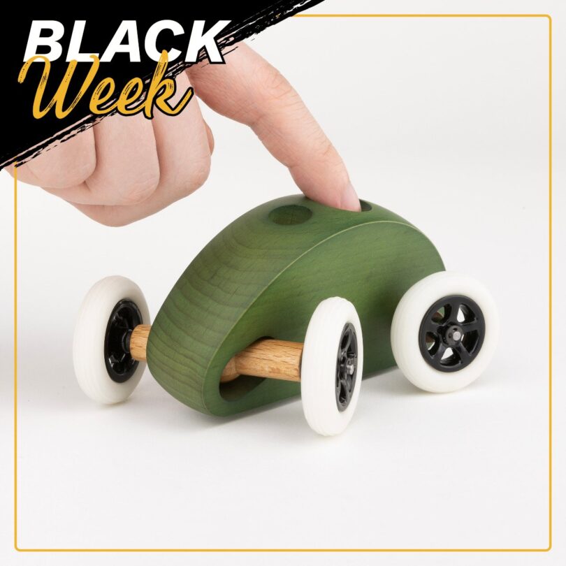 Drewniany Samochodzik FINGER CAR zielony - obrazek 7