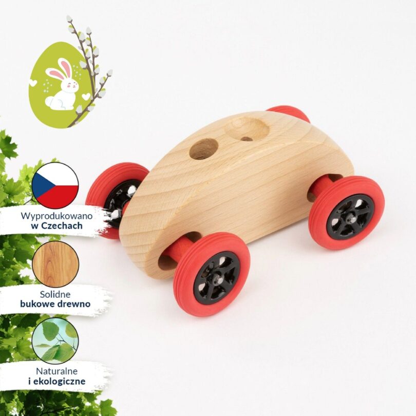 Drewniany Samochodzik FINGER CAR w kolorze naturalnego drewna - obrazek 12