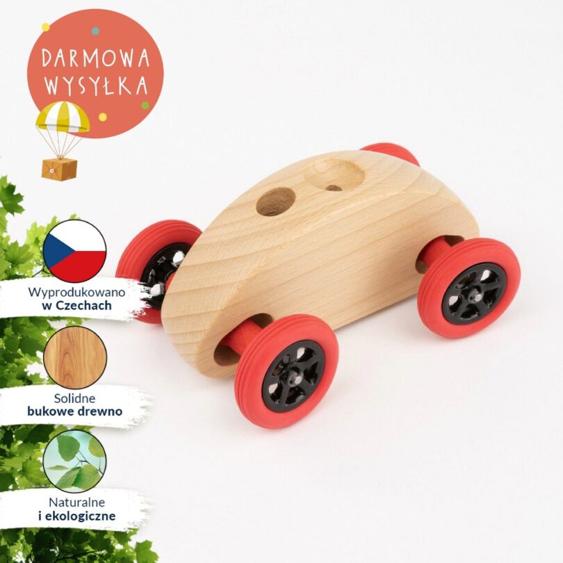 Drewniany Samochodzik FINGER CAR w kolorze naturalnego drewna - obrazek 14