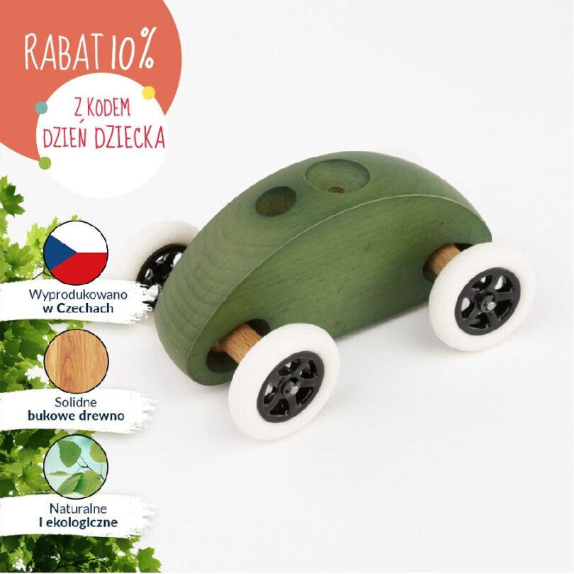 Drewniany Samochodzik FINGER CAR zielony - obrazek 11